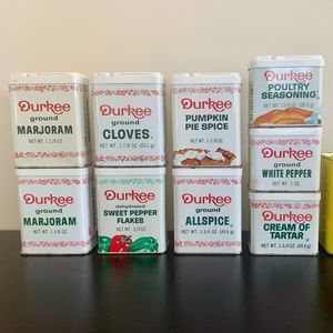 Lot of 9 Vintage Durkee Spice Tins - Circa 1980s 🧂